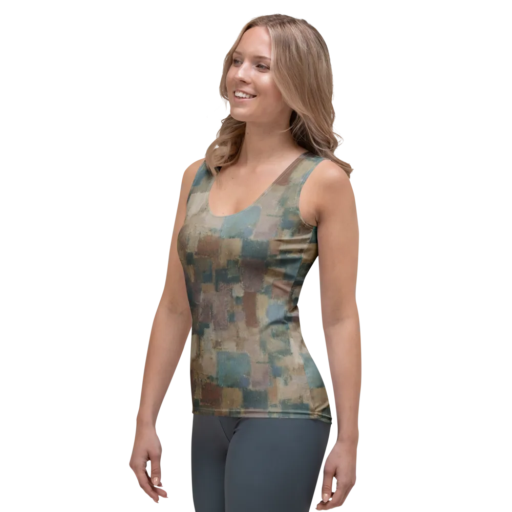Muted Mosaic on Women's Tank Top — Left Front