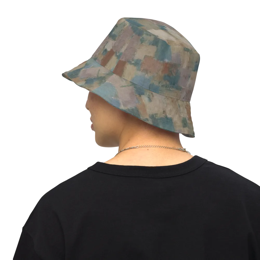 Muted Mosaic on Reversible Bucket Hat — Back Inside