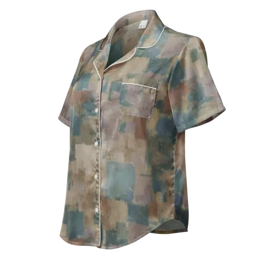 Muted Mosaic on a Women's Short Sleeve Pajama Top
