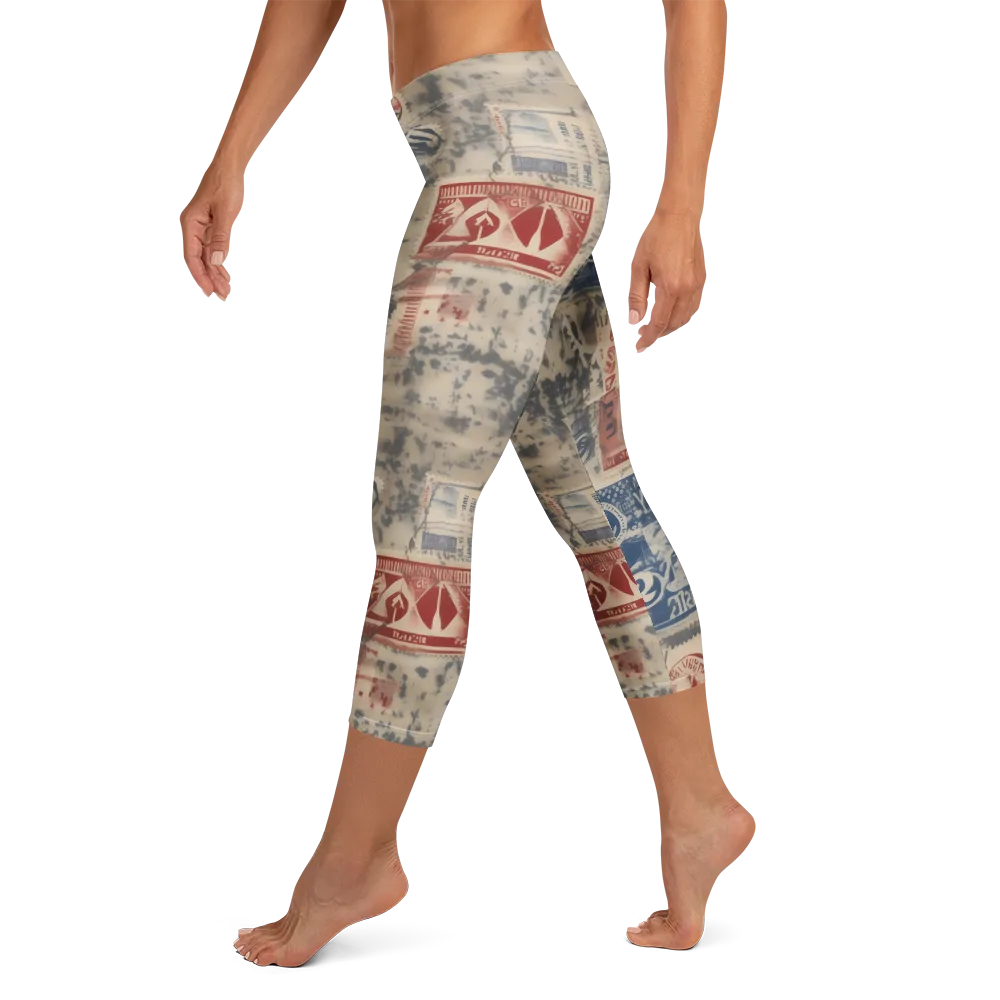 Stampede Blue on Capri Leggings — Left