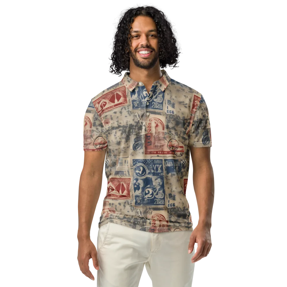 Stampede Blue on Men's Slim Fit Polo Shirt — Front