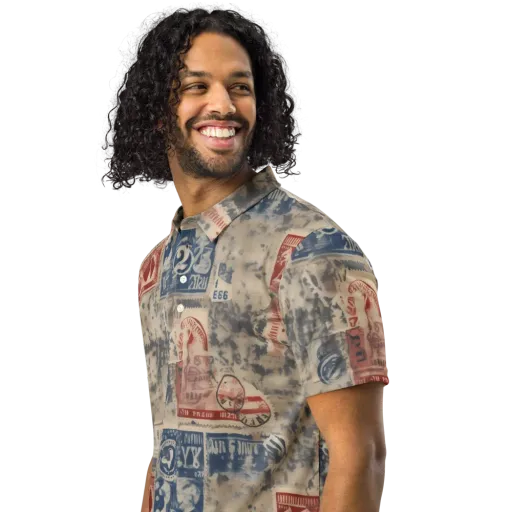 Stampede Blue on a Men's Slim Fit Polo Shirt