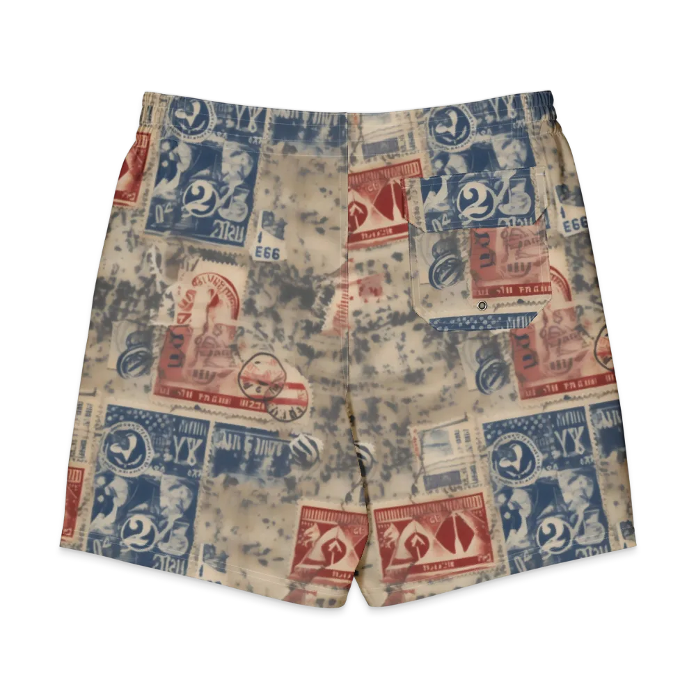 Stampede Blue on Men's Board Shorts — Back