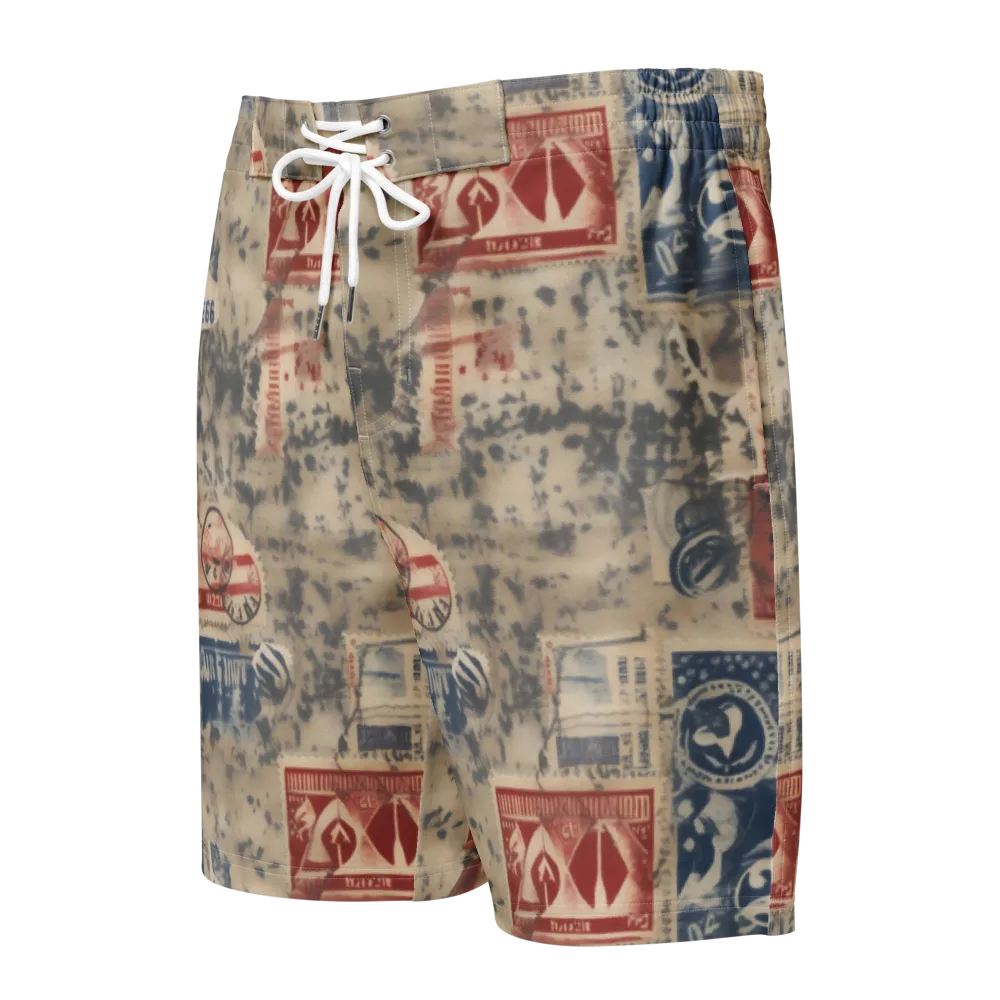 Stampede Blue on Men's Board Shorts — Front