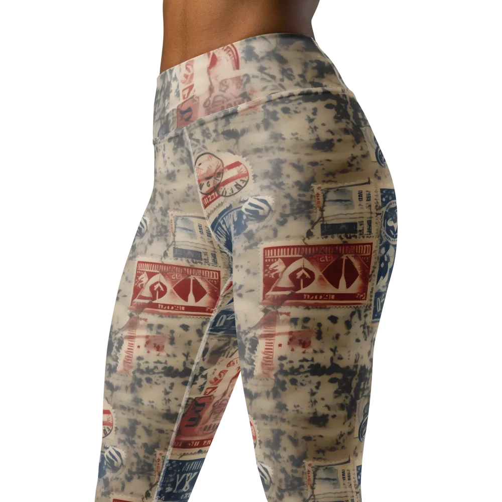 Stampede Blue on Yoga Leggings — Left Front