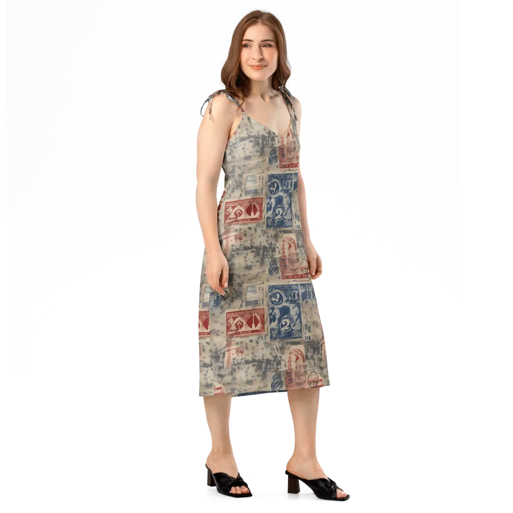 Stampede Blue on Slip Dress — Right Front