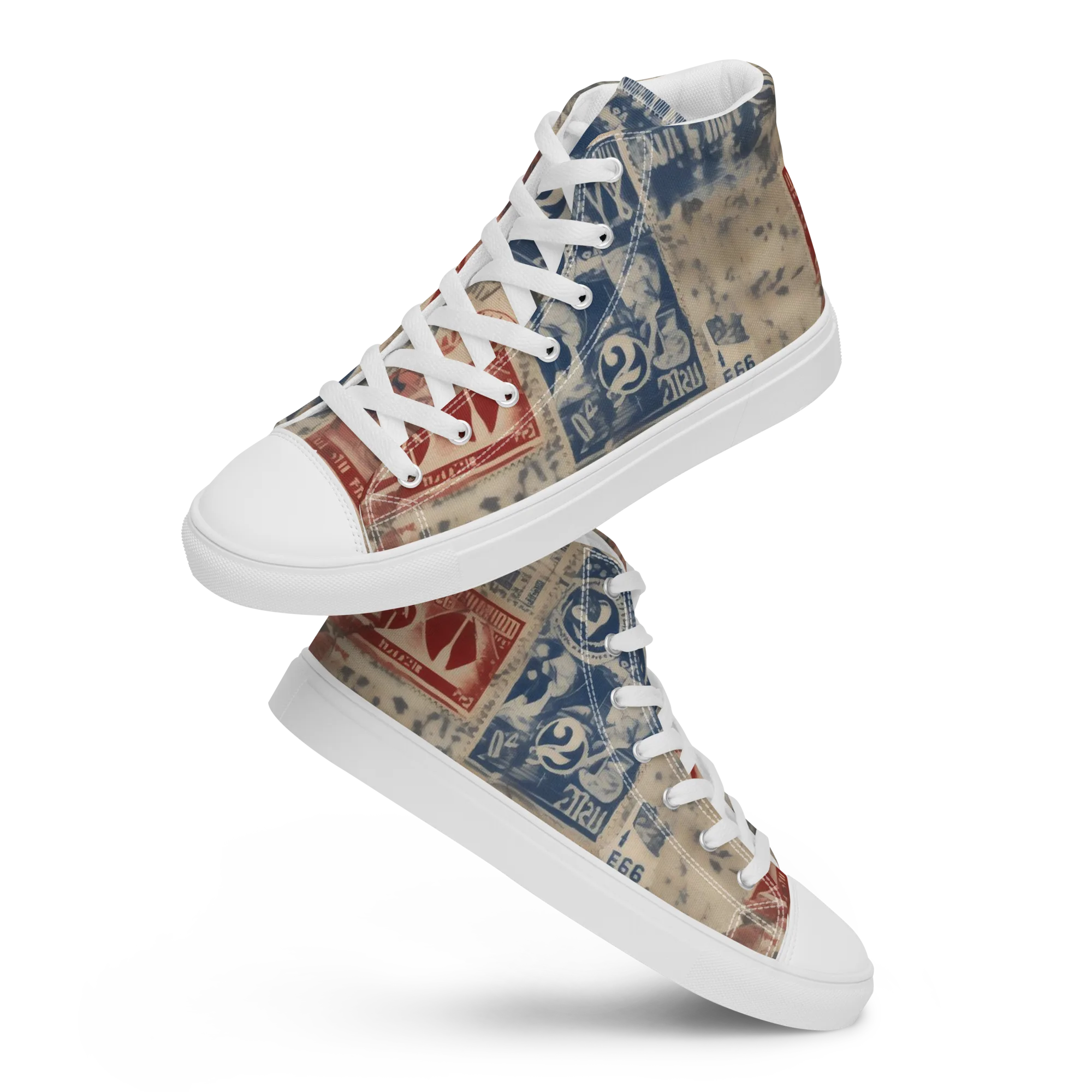Stampede Blue on Men's High Top Canvas Shoes — Front