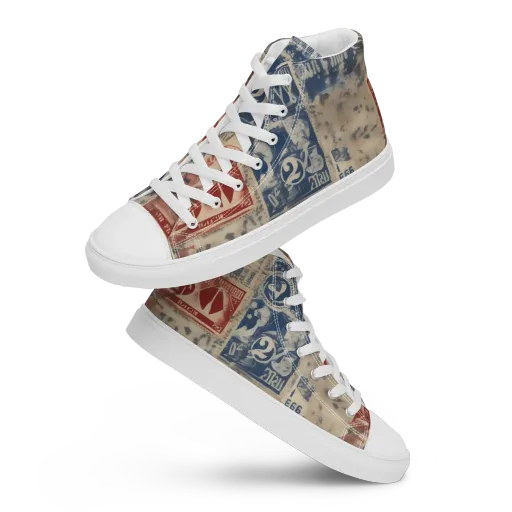 Stampede Blue on a Men's High Top Canvas Shoes