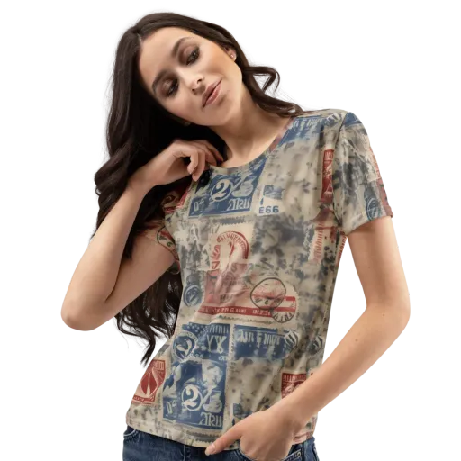 Stampede Blue on a Women's Crew Neck T-Shirt