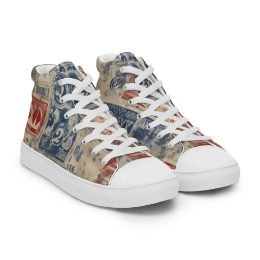 Stampede Blue on a Women's High Top Canvas Shoes