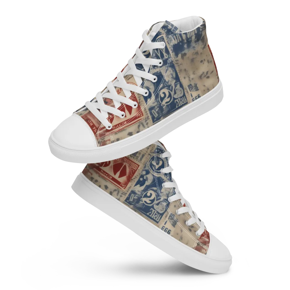 Stampede Blue on Women's High Top Canvas Shoes — Front