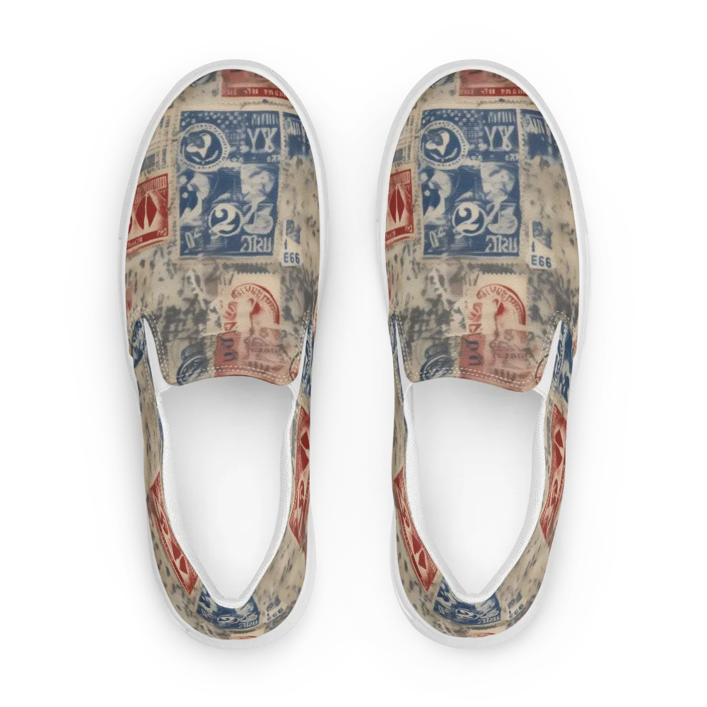 Stampede Blue on Men's Slip-On Canvas Shoes — Front