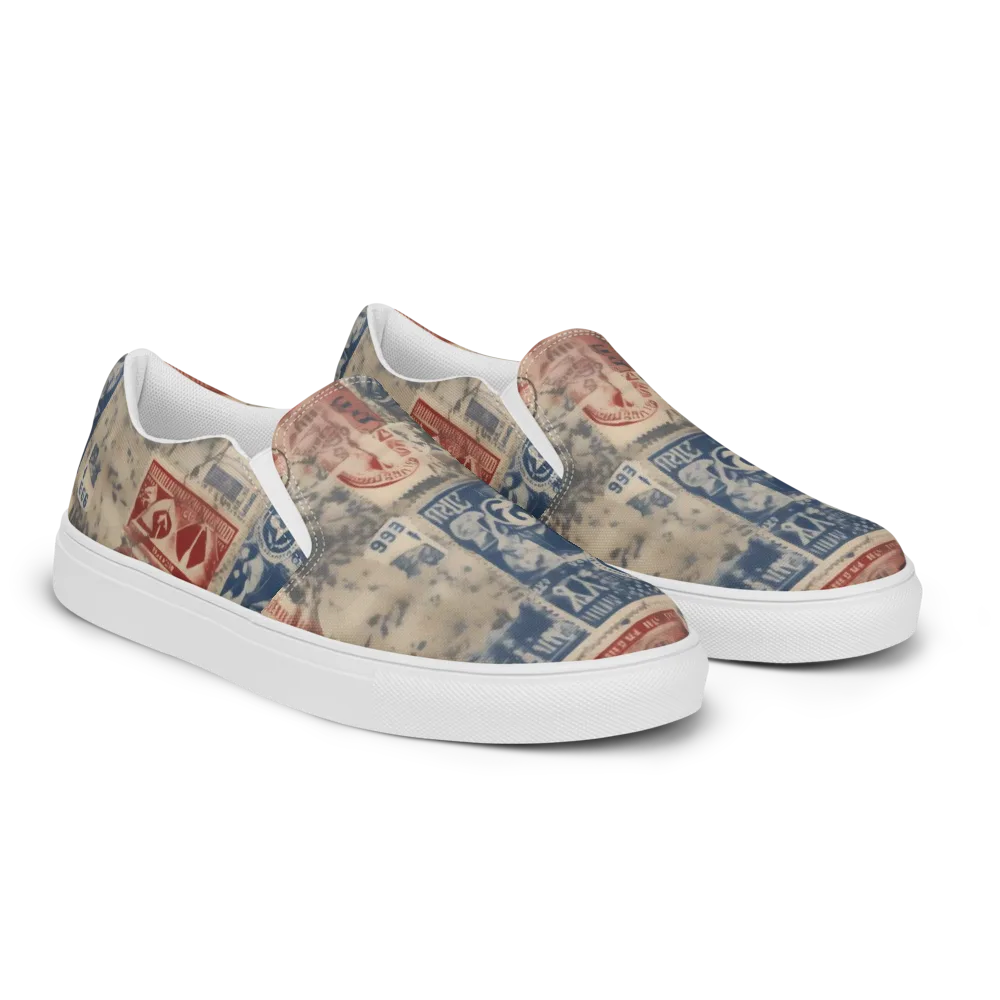 Stampede Blue on Men's Slip-On Canvas Shoes — Right Front