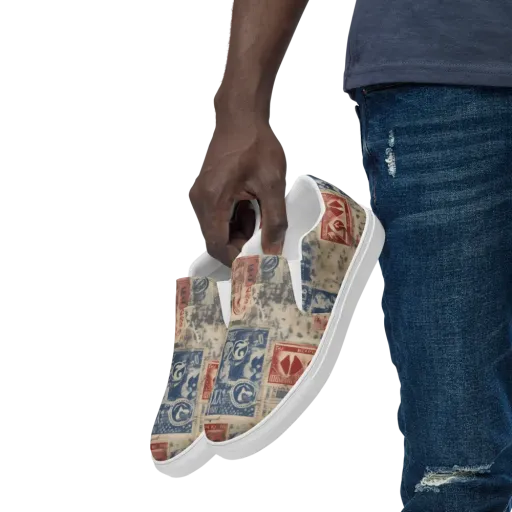 Stampede Blue on a Men's Slip-On Canvas Shoes