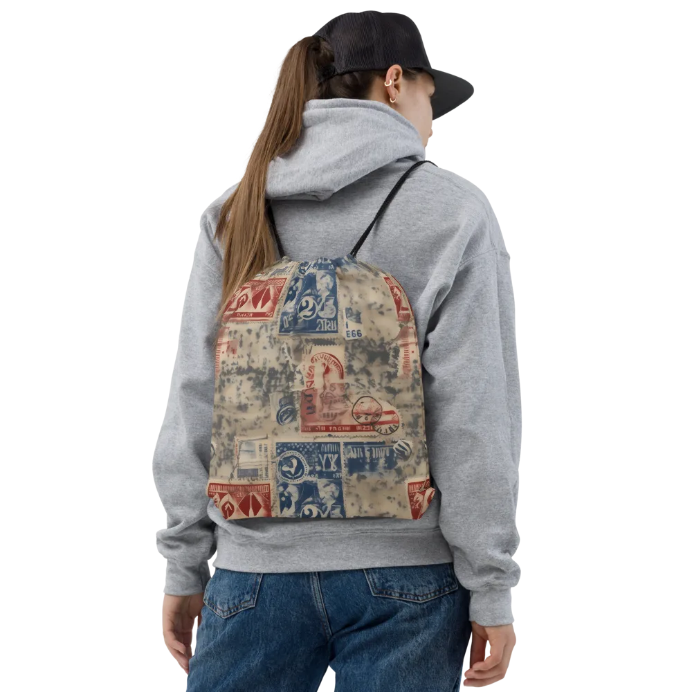 Stampede Blue on Drawstring Bag — Front