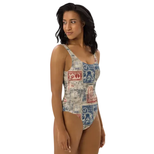 Stampede Blue on a One-Piece Swimsuit