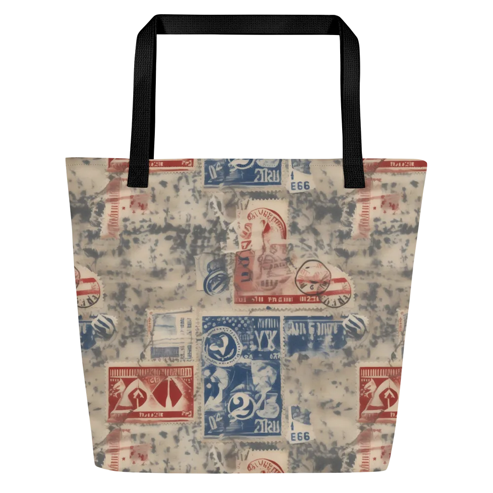 Stampede Blue on Large Tote Bag W/ Pocket — Front