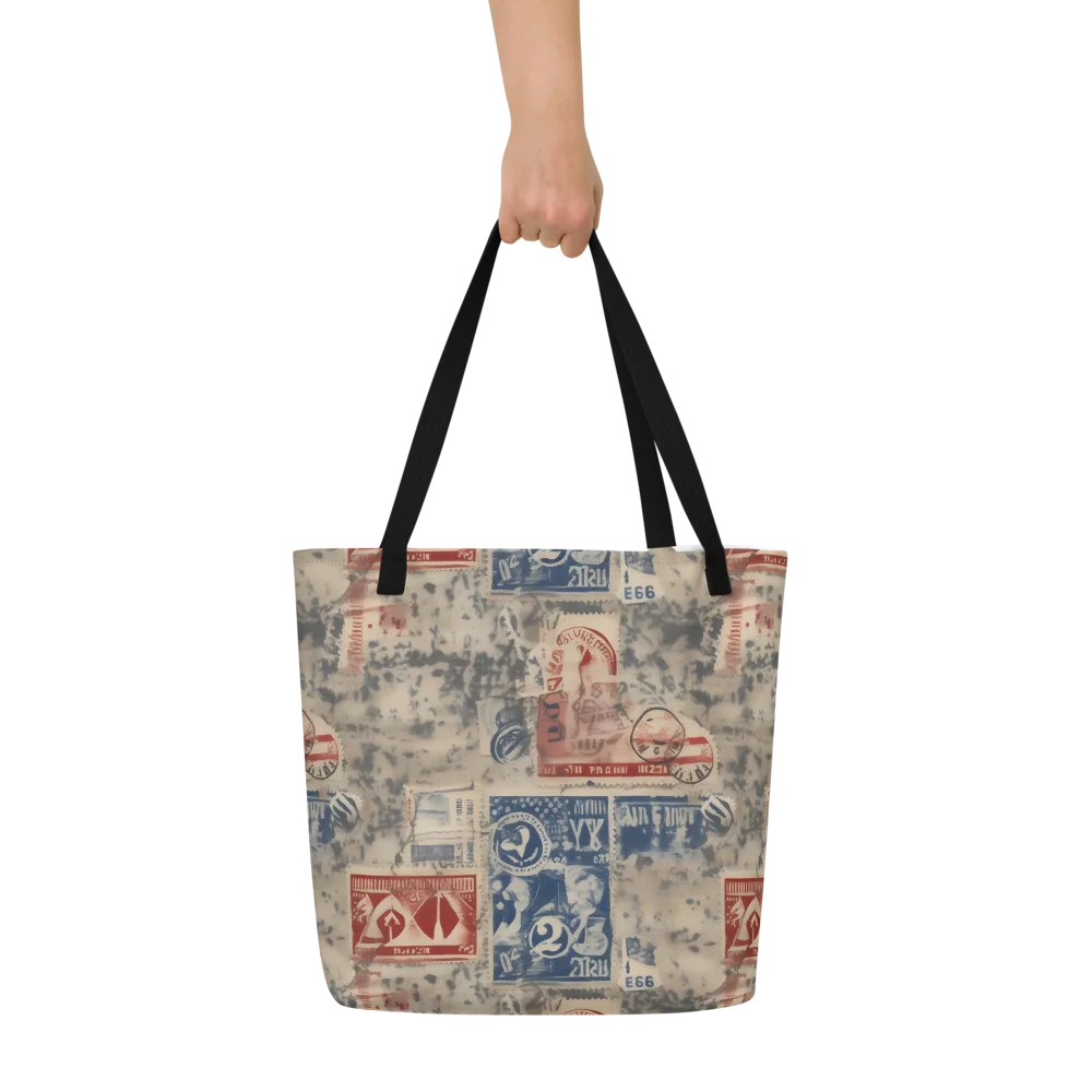 Stampede Blue on Large Tote Bag W/ Pocket — Front