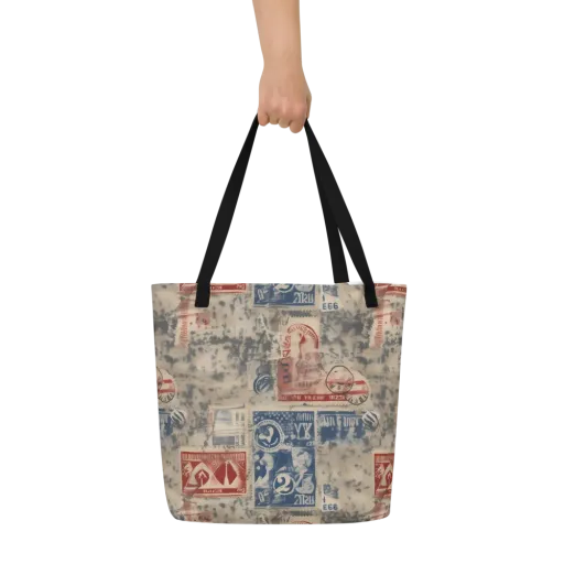 Stampede Blue on a Large Tote Bag W/ Pocket