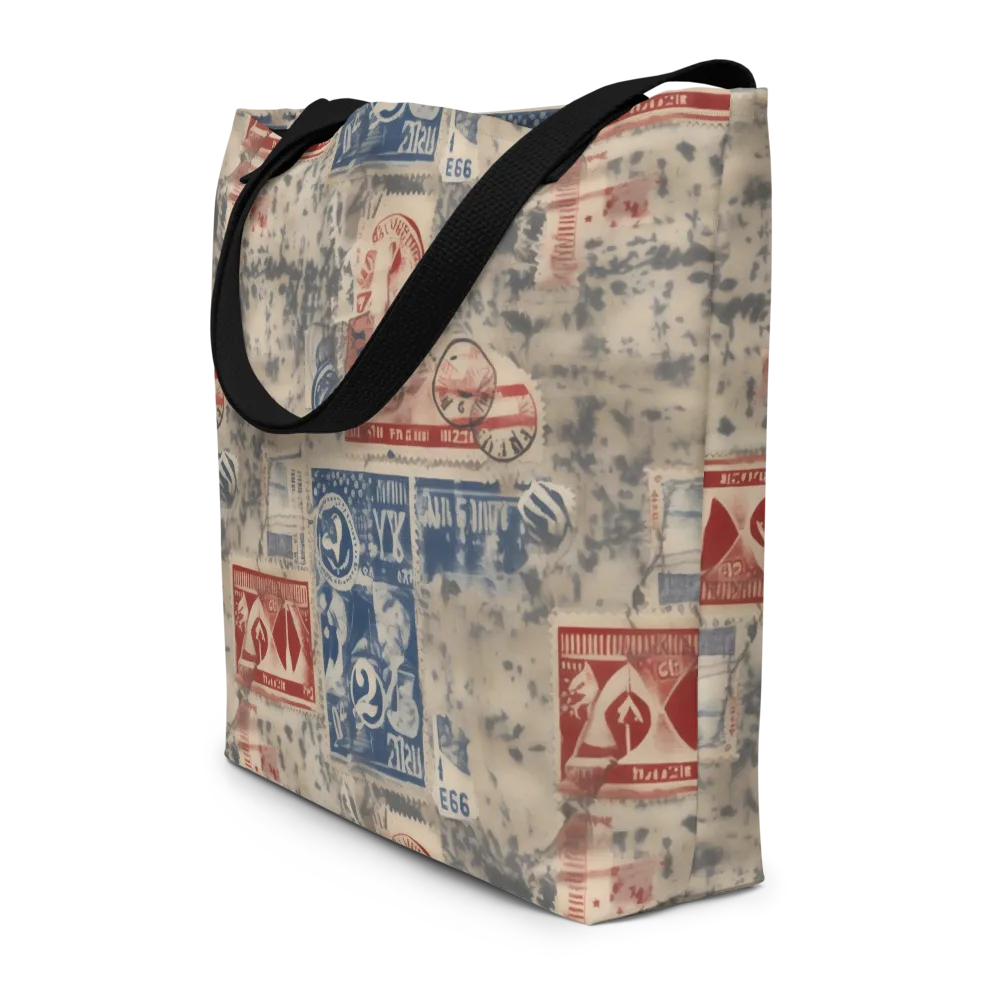 Stampede Blue on Large Tote Bag W/ Pocket — Front