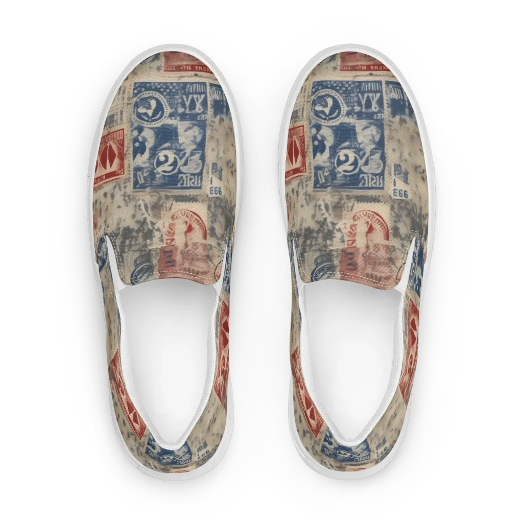 Stampede Blue on Women's Slip-On Canvas Shoes — Front