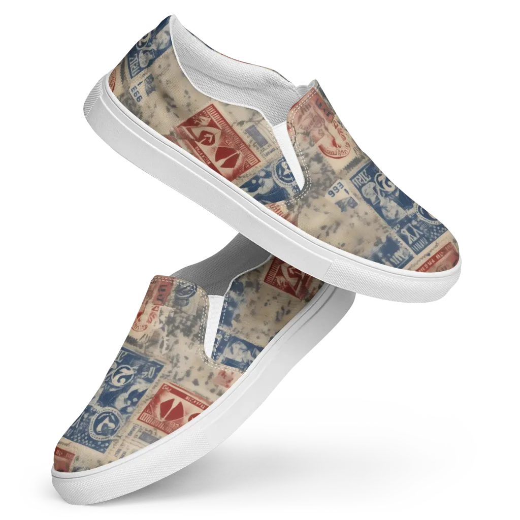 Stampede Blue on Women's Slip-On Canvas Shoes — Front
