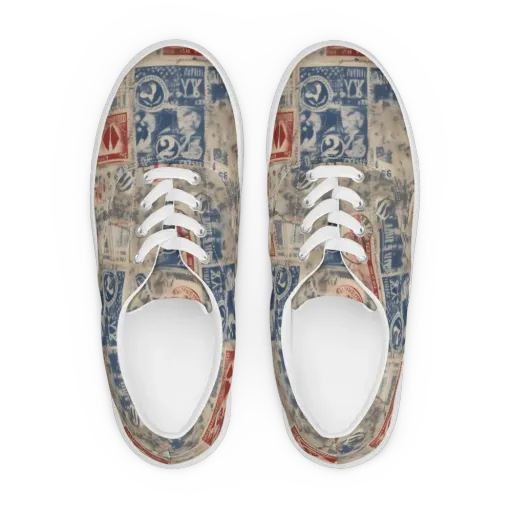 Stampede Blue on a Men's Lace-Up Canvas Shoes