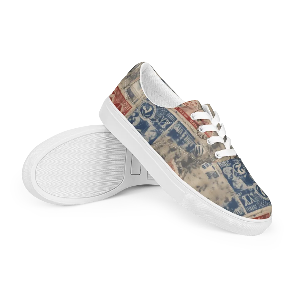 Stampede Blue on Men's Lace-Up Canvas Shoes — Right Front