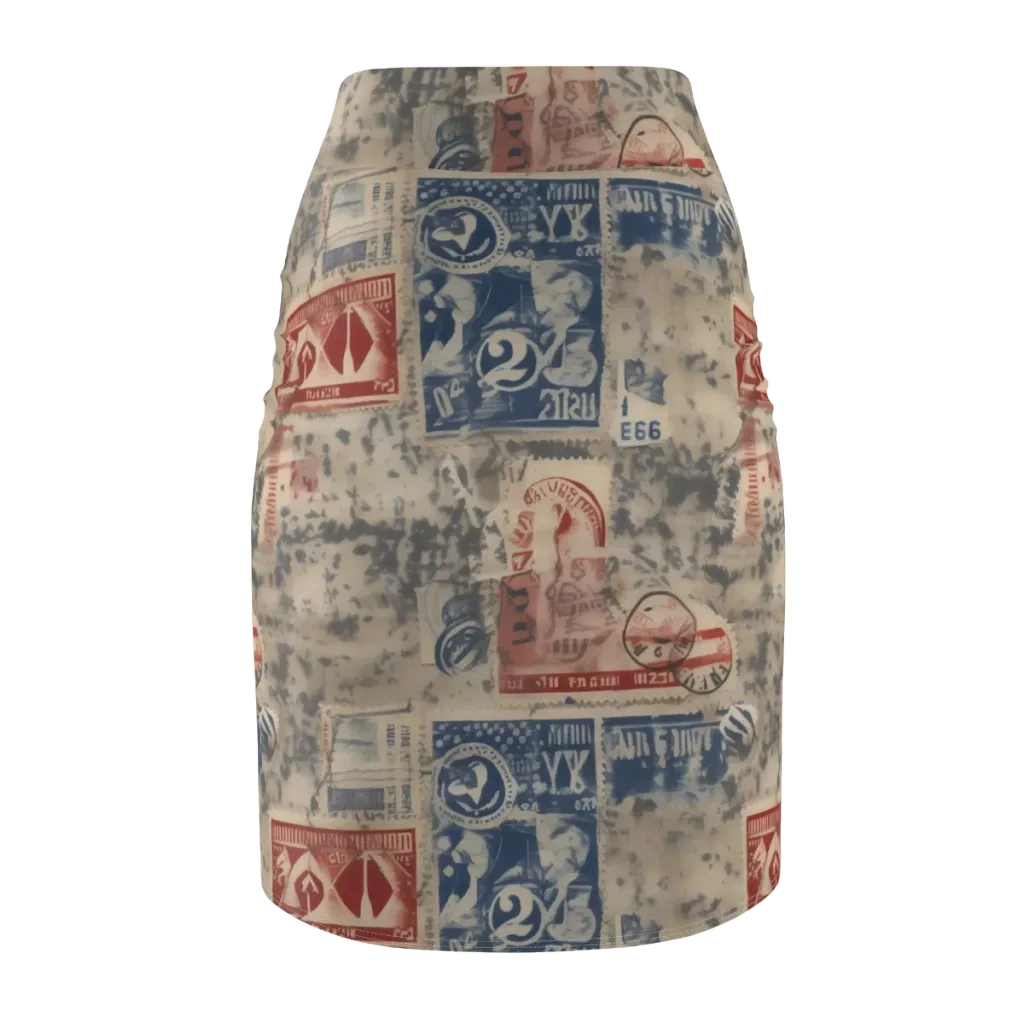 Stampede Blue on Pencil Skirt — Back