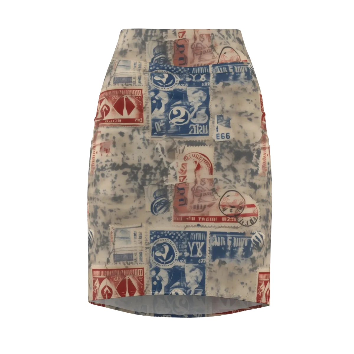 Stampede Blue on Pencil Skirt — Front