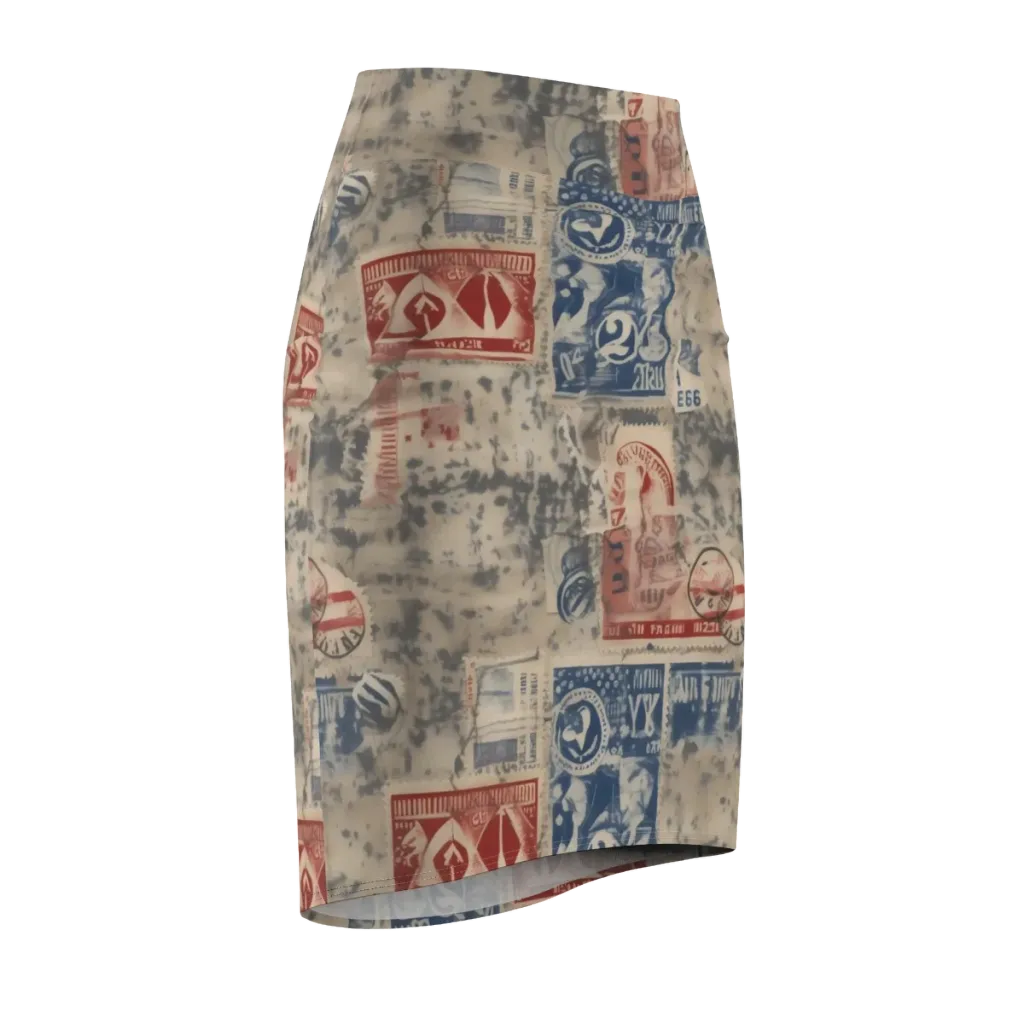 Stampede Blue on Pencil Skirt — Front Side