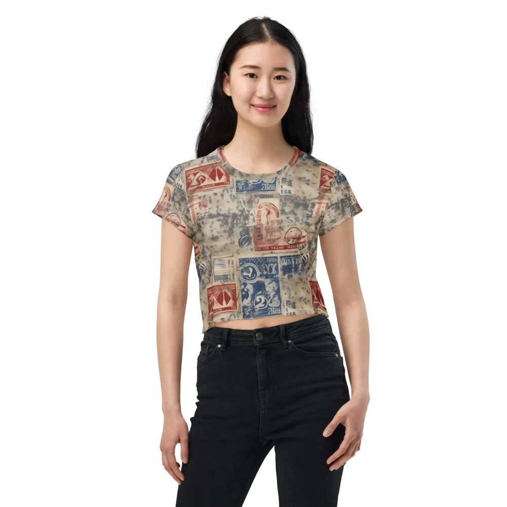 Stampede Blue on Crop Tee — Front