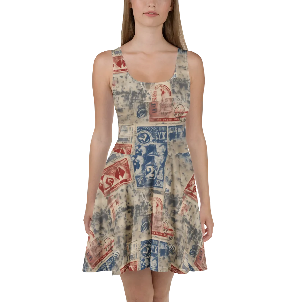 Stampede Blue on Skater Dress — Front