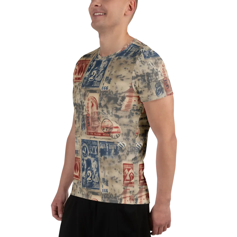 Stampede Blue on Men's Athletic T-Shirt — Left