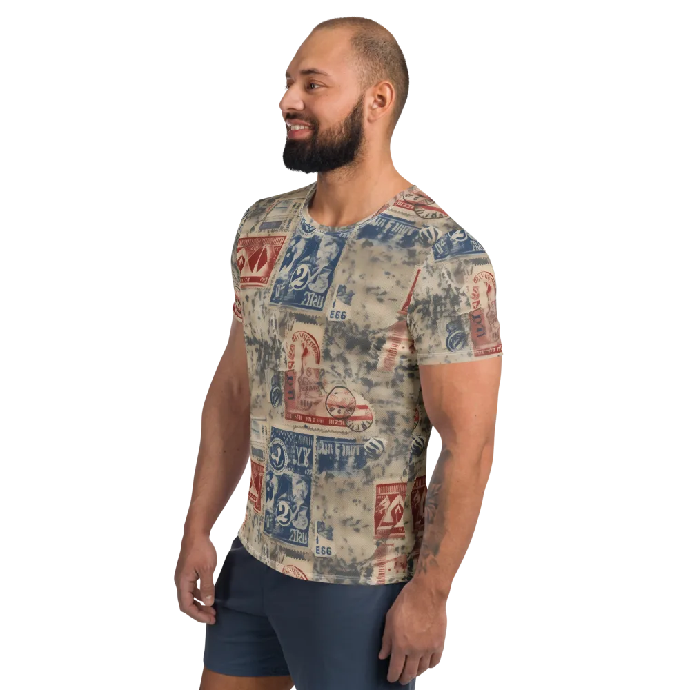 Stampede Blue on Men's Athletic T-Shirt — Left