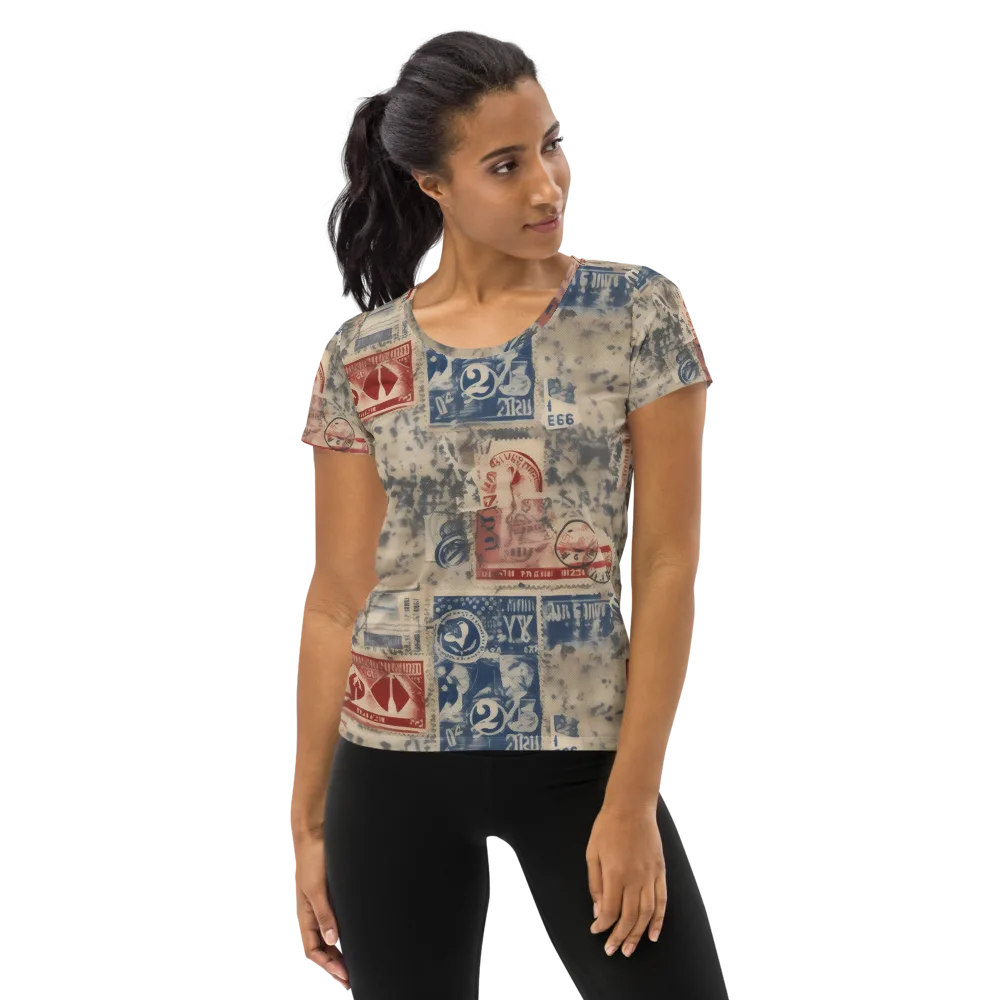 Stampede Blue on Women's Athletic T-Shirt — Front