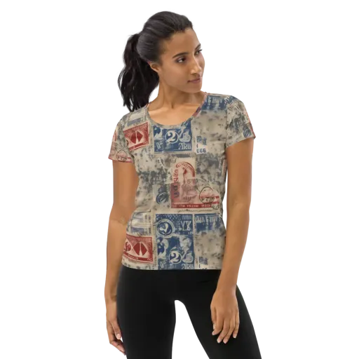 Stampede Blue on a Women's Athletic T-Shirt