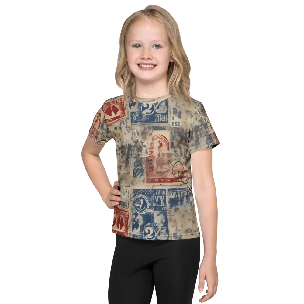 Stampede Blue on Kids Crew Neck T-Shirt — Front