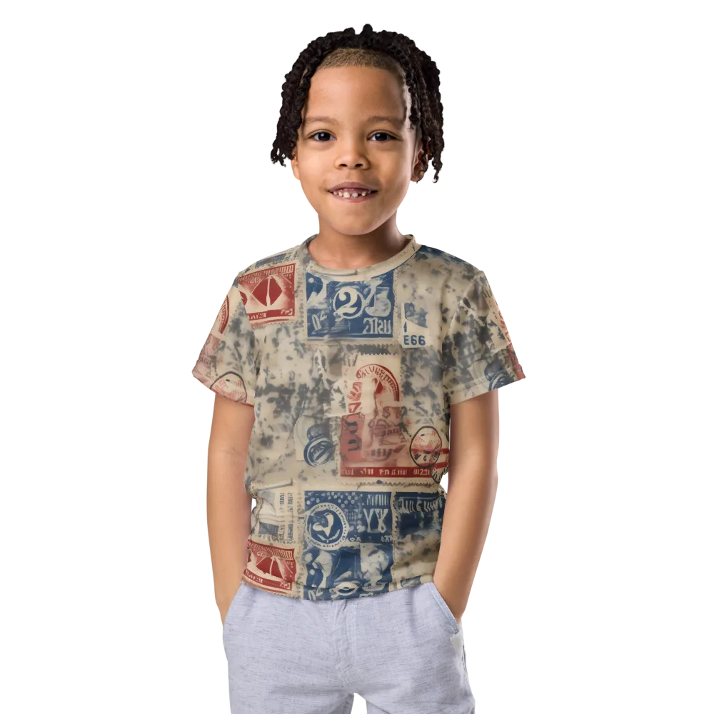 Stampede Blue on Kids Crew Neck T-Shirt — Front