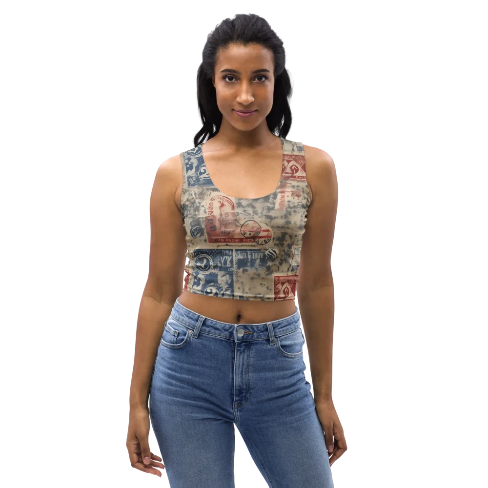 Stampede Blue on Crop Top — Front