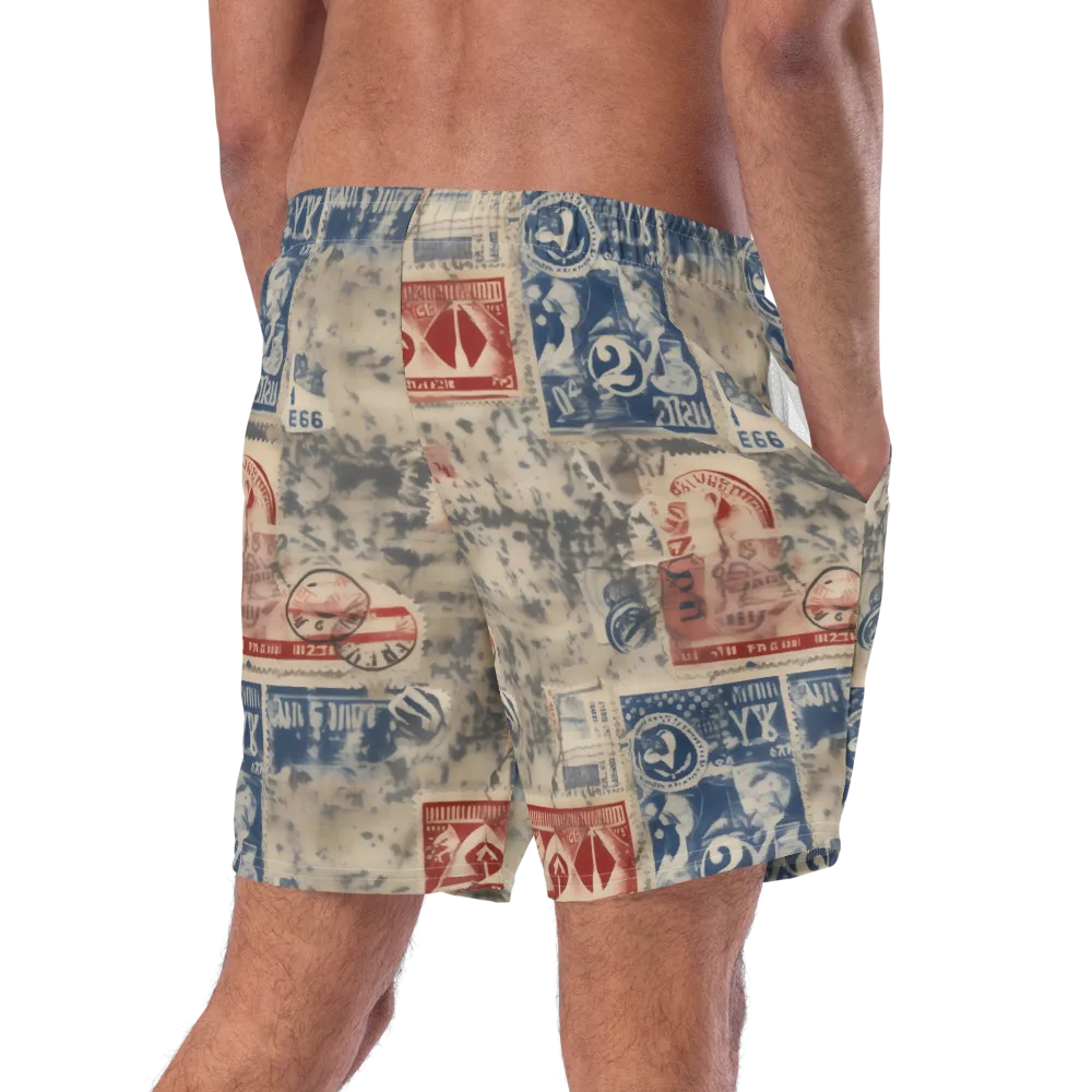 Stampede Blue on Swim Trunks — Right Back