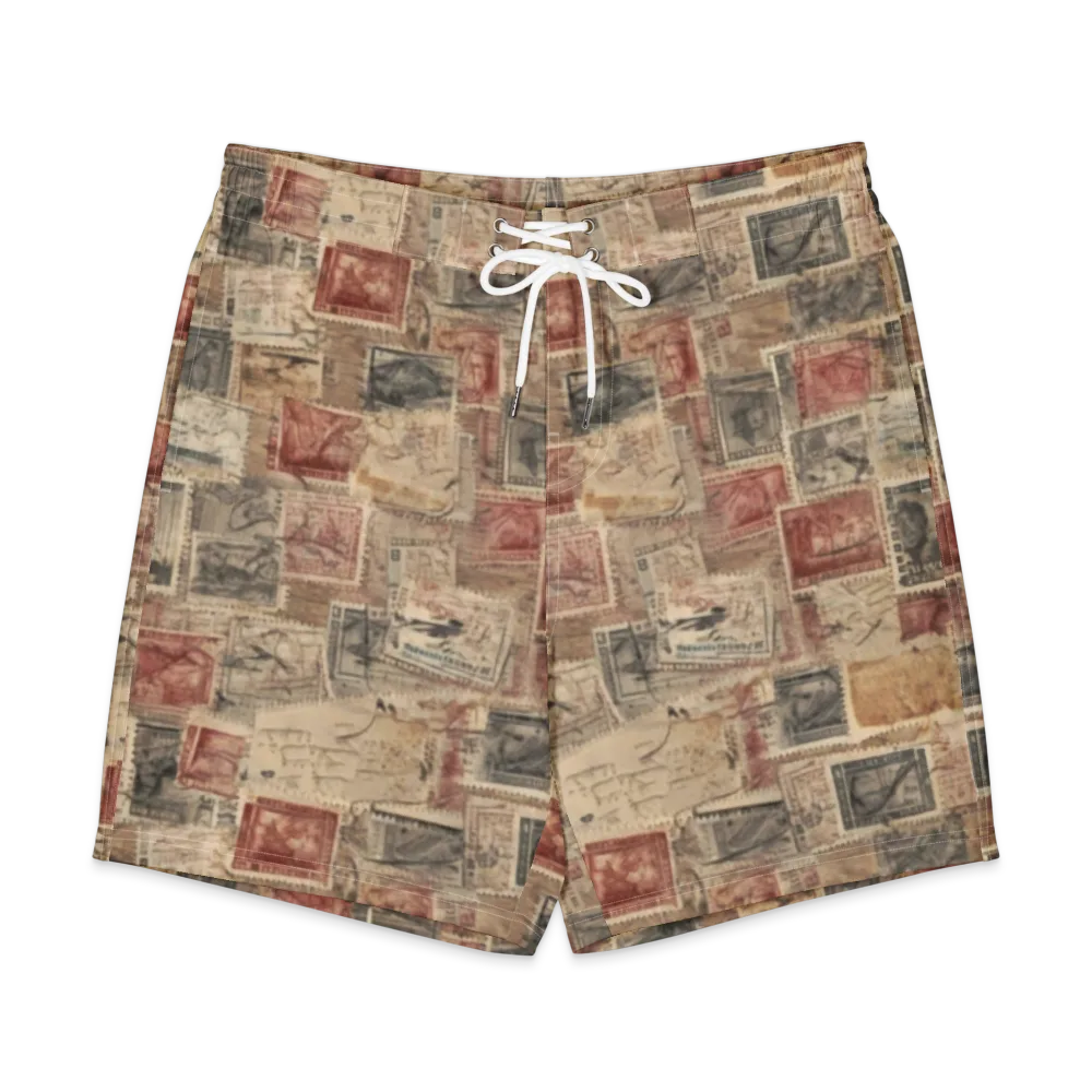 Archive in Red on Men's Board Shorts — Front