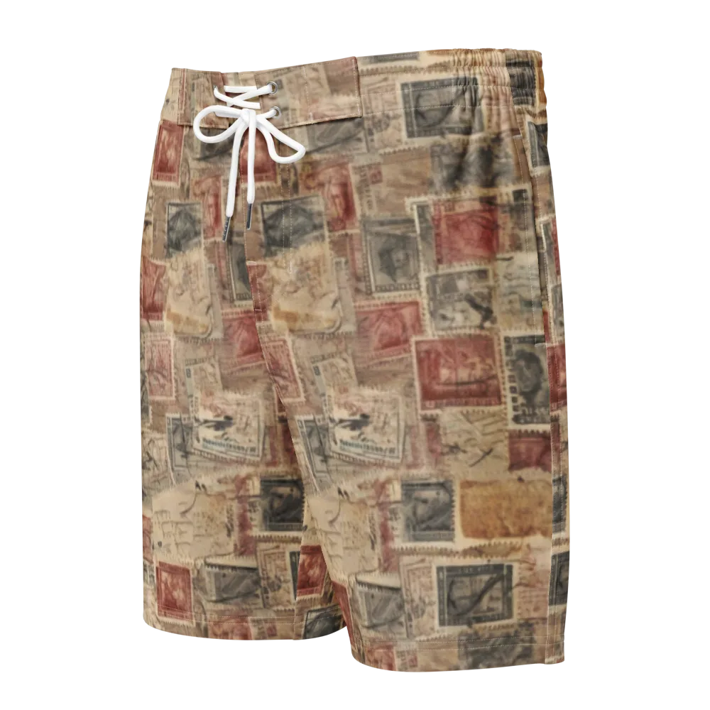 Archive in Red on Men's Board Shorts — Front