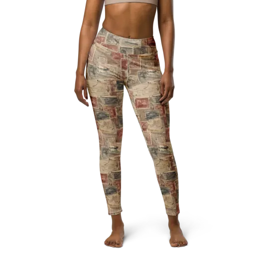 Archive in Red on a Yoga Leggings