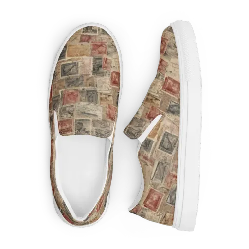 Archive in Red on a Men's Slip-On Canvas Shoes