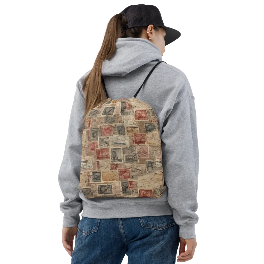 Archive in Red on Drawstring Bag — Front