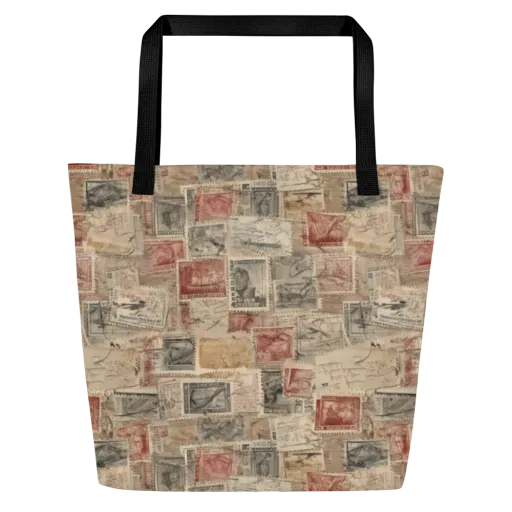 Archive in Red on a Large Tote Bag W/ Pocket