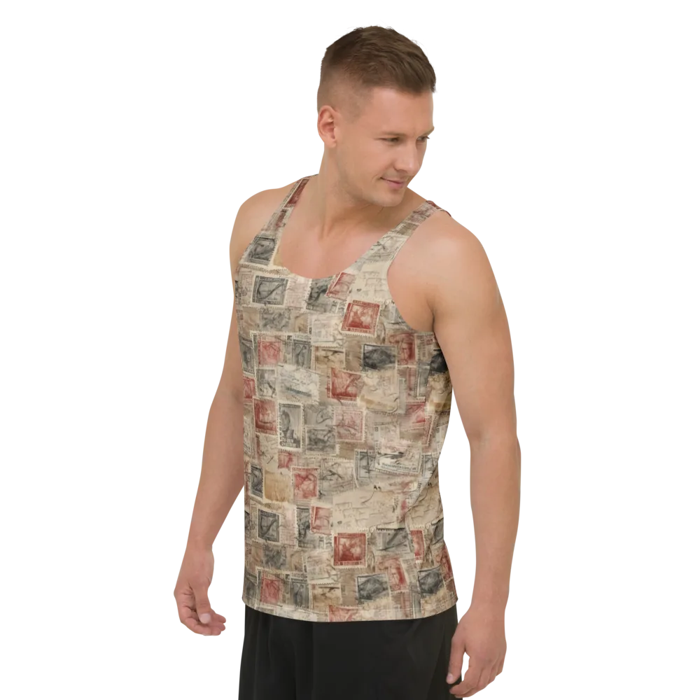 Archive in Red on Men's Tank Top — Left Front