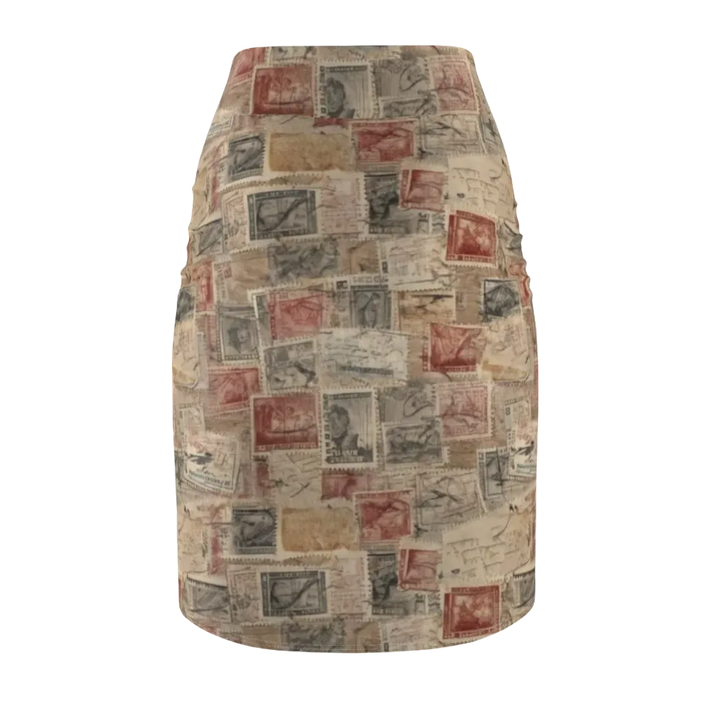 Archive in Red on Pencil Skirt — Back