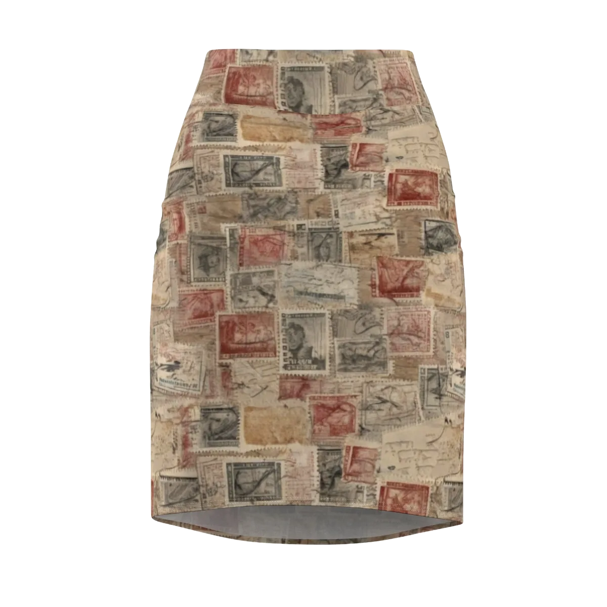 Archive in Red on Pencil Skirt — Front